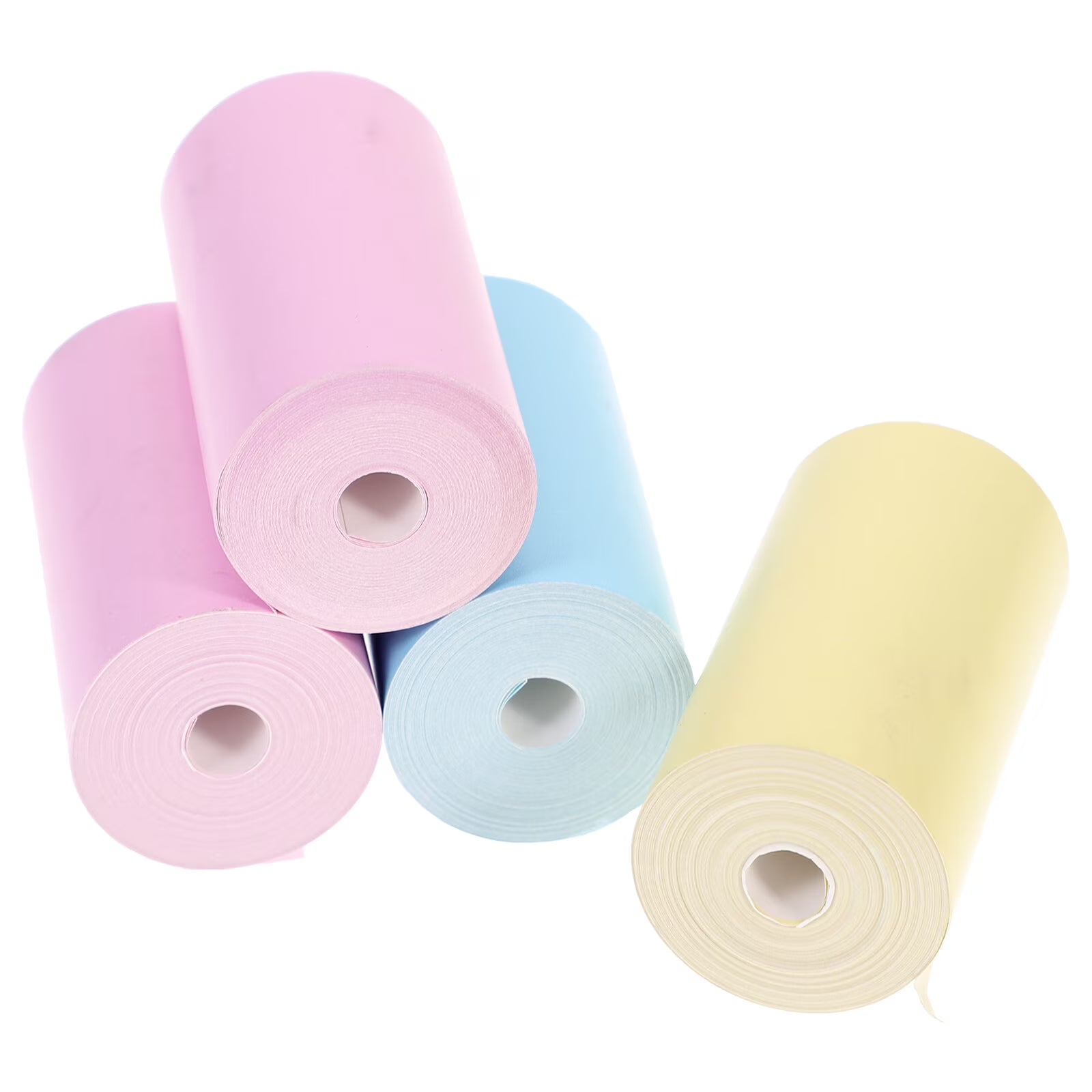 OFFIGAM 4Pcs Assorted Color Thermal Sticker Paper Rolls Resistant to Oil and Water